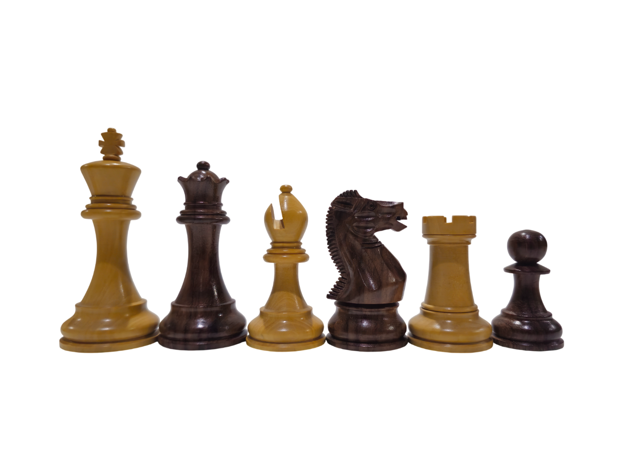 Klasik İngiliz Yedek Vezirli Ahşap Satranç Figürü / Gül