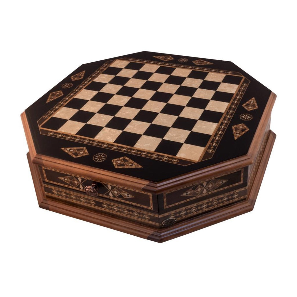 Octagon Büyük Siyah Satranç Seti / Siyah