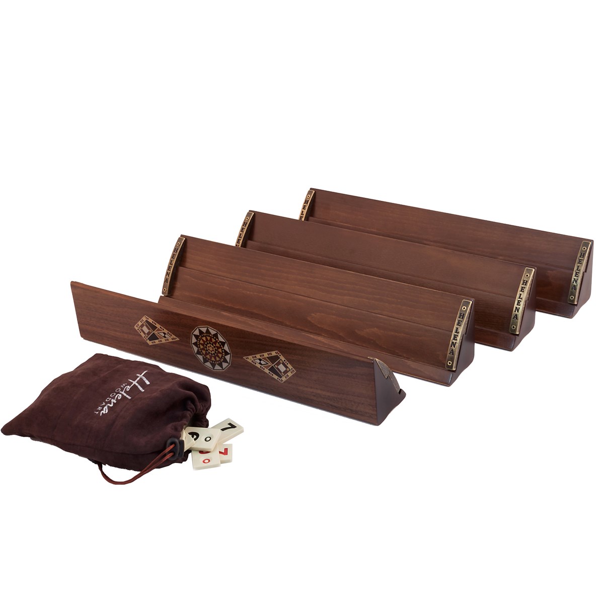 Noir Ahşap Mozaik Okey Takımı / Ceviz