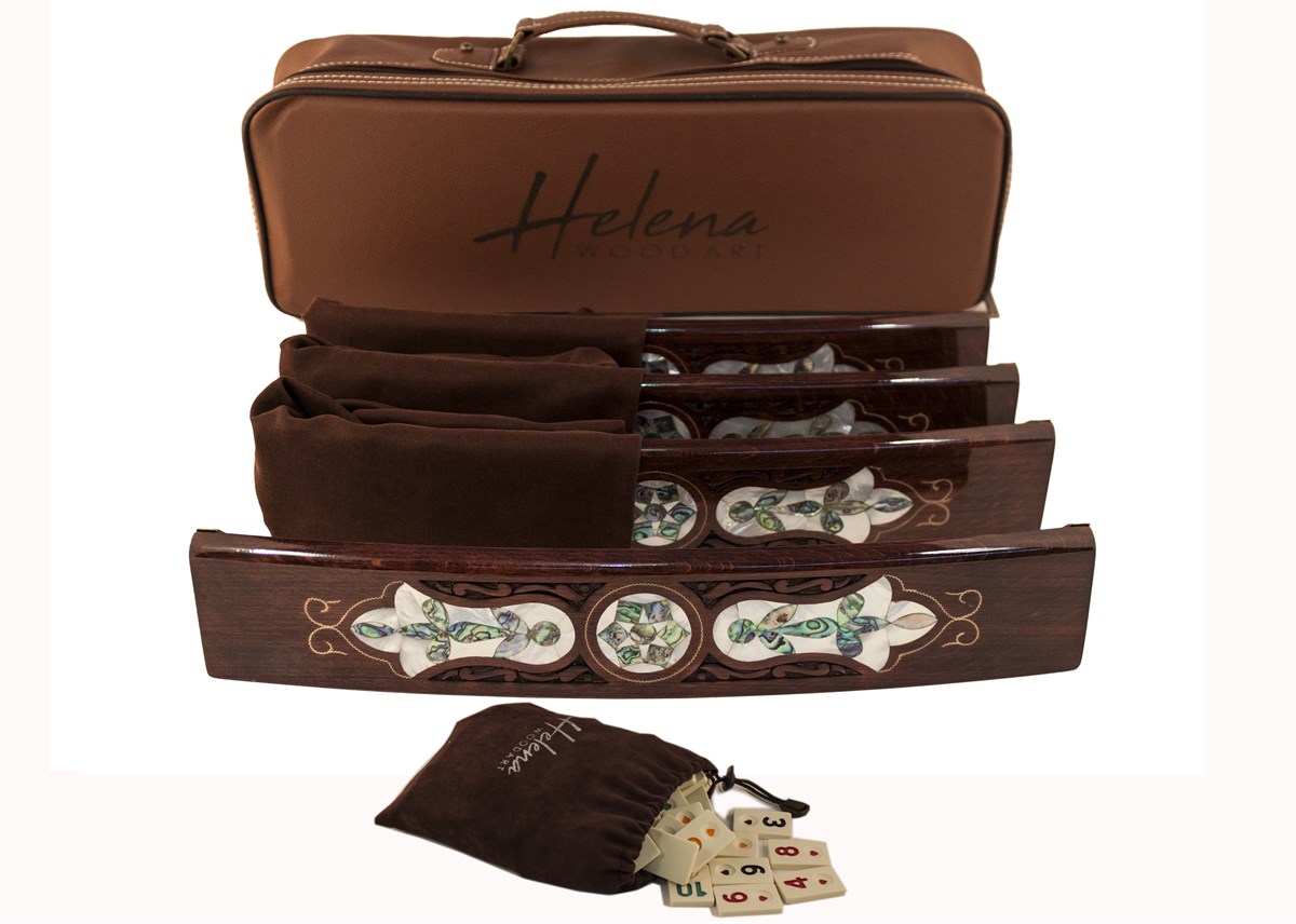 Liore Oval Okey Takımı / Beyaz - Yeşil Sedef