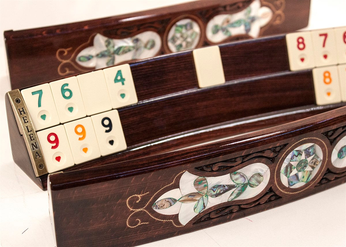 Liore Oval Okey Takımı / Beyaz - Yeşil Sedef