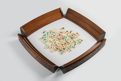 At Motifli Ahşap Oval Okey Takımı