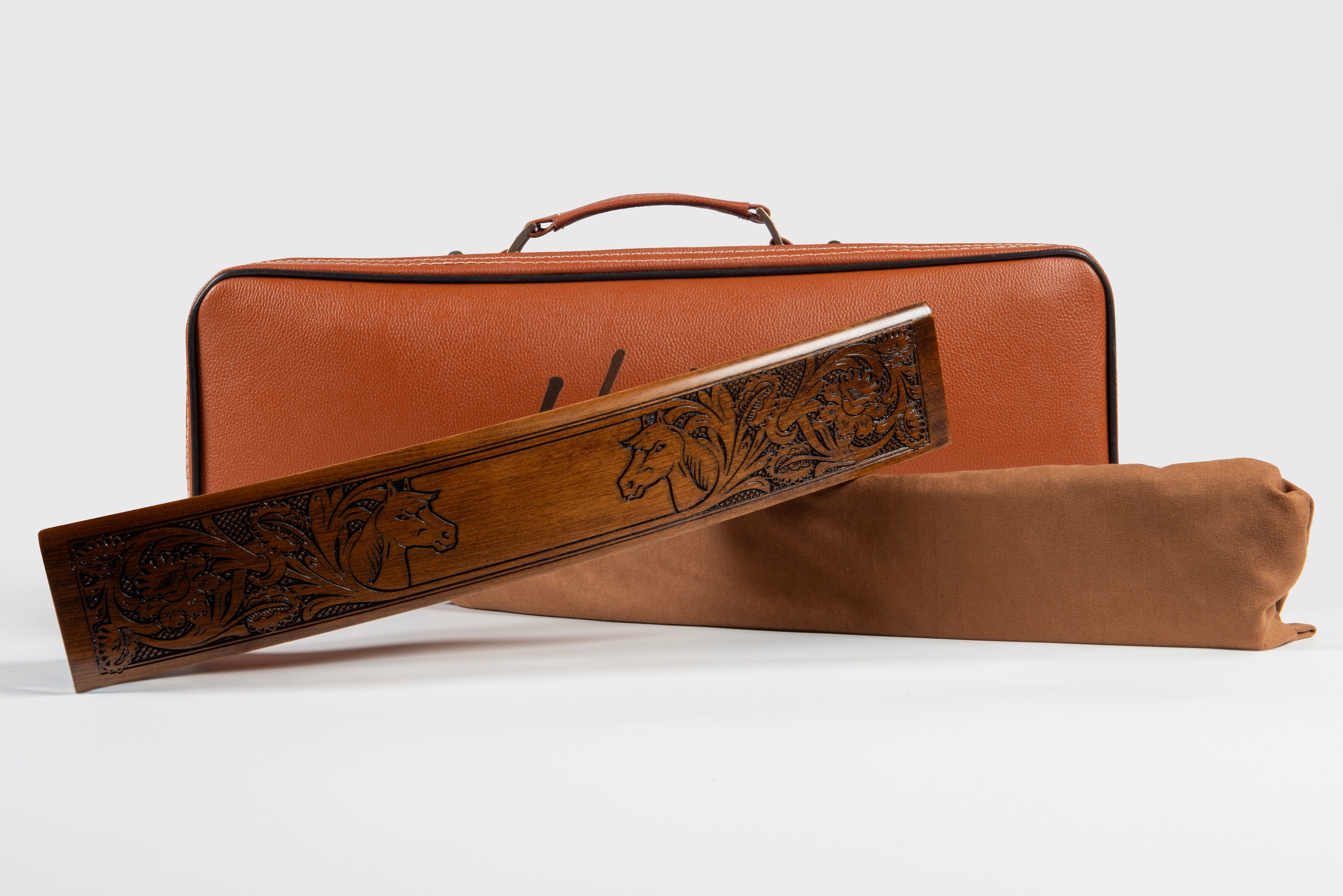 At Motifli Ahşap Oval Okey Takımı