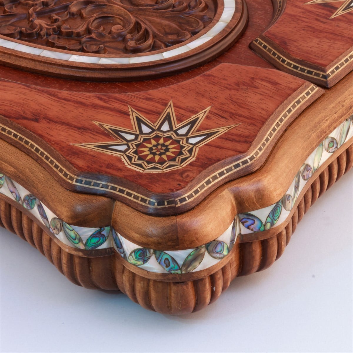 Ottoman Grand Sedef Mozaik Tavla / Gül
