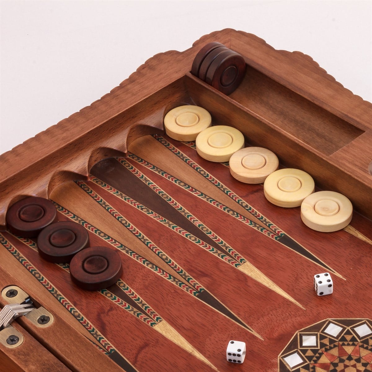 Ottoman Grand Sedef Mozaik Tavla / Gül